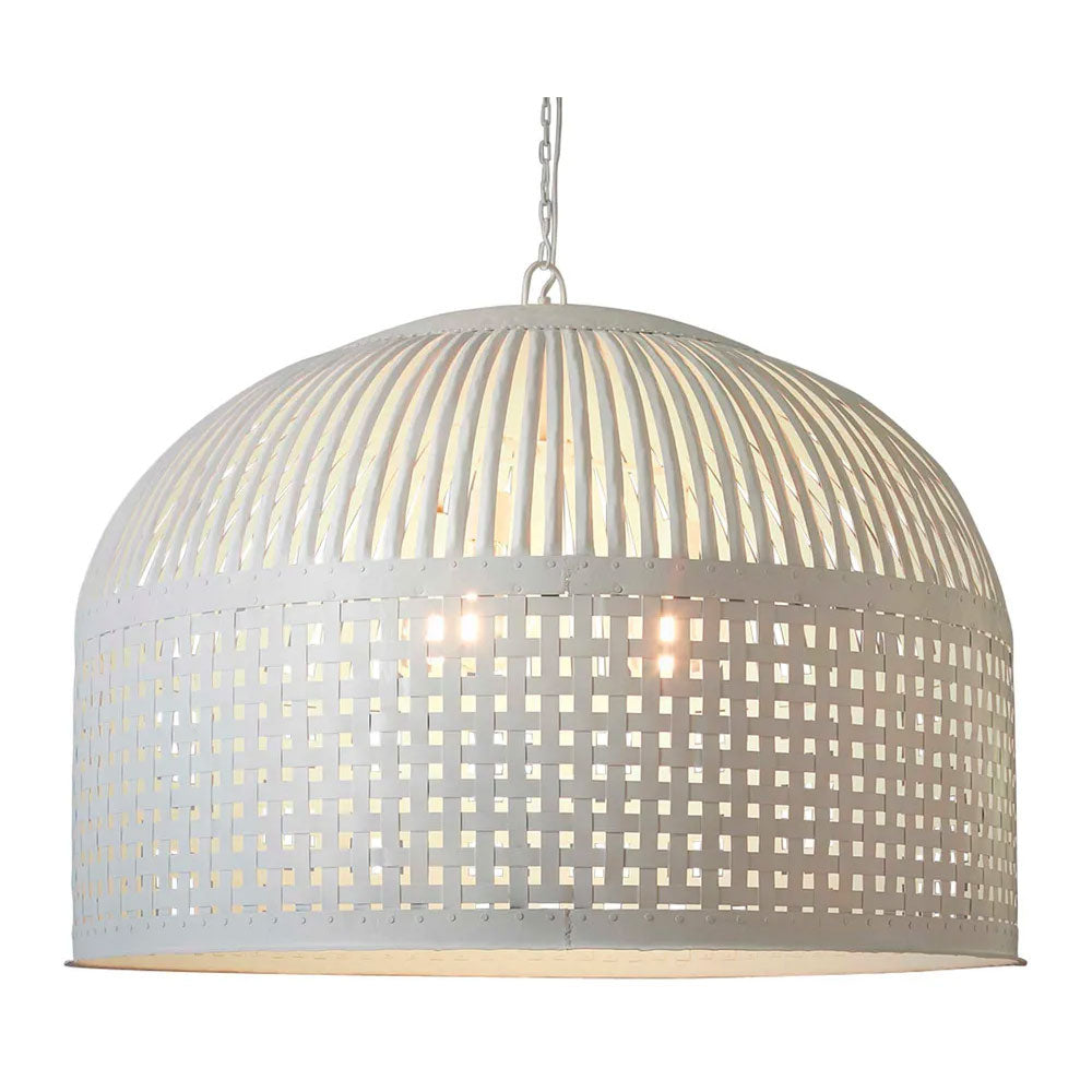 Esch Woven Iron Strips Pendant Extra Large White - ZAF10404