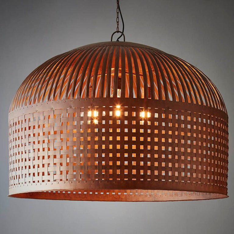 Esch Woven Iron Strips Pendant Extra Large Rust - ZAF10405