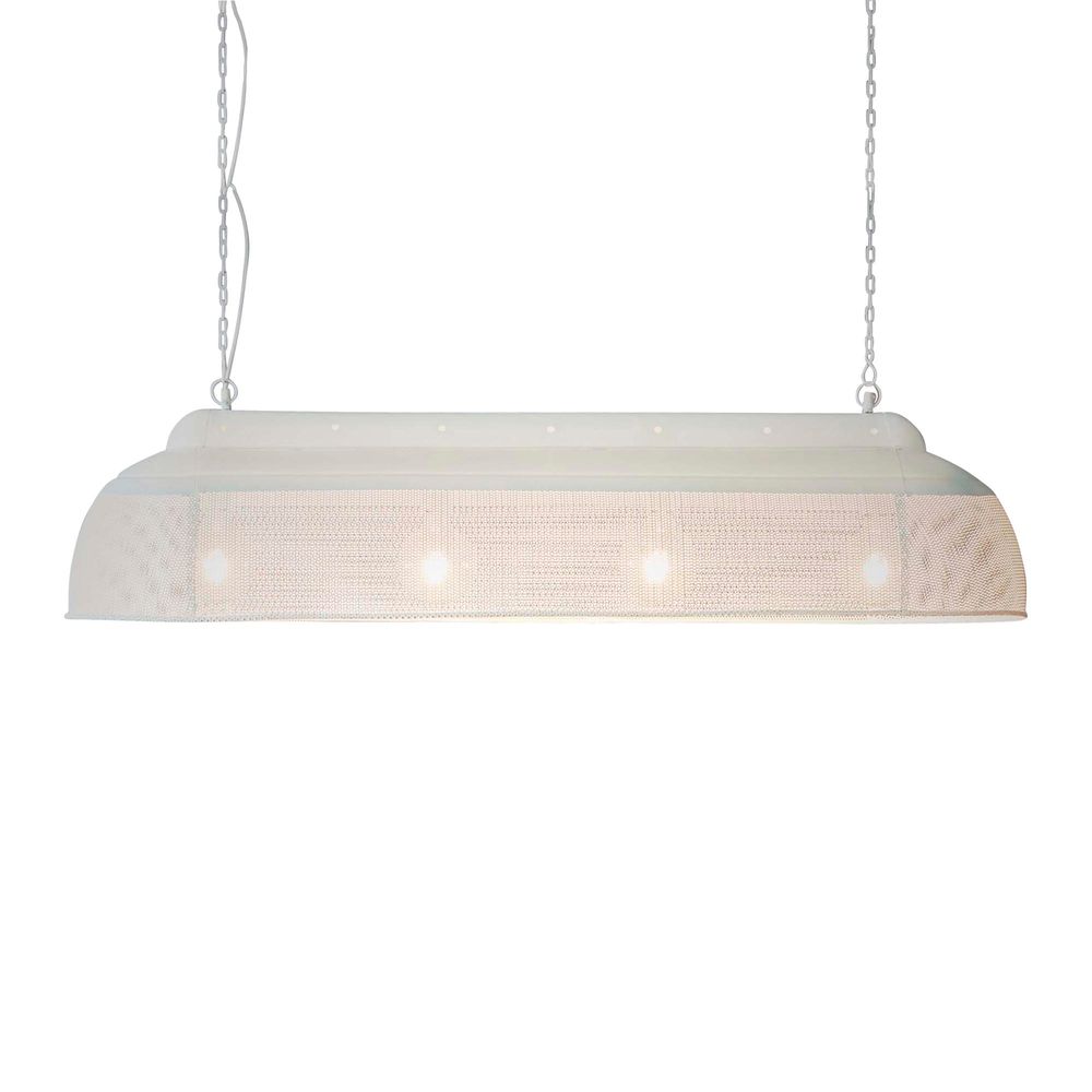 Riva Perforated Iron Dome Pendant Extra Long Matt White - ZAF10415