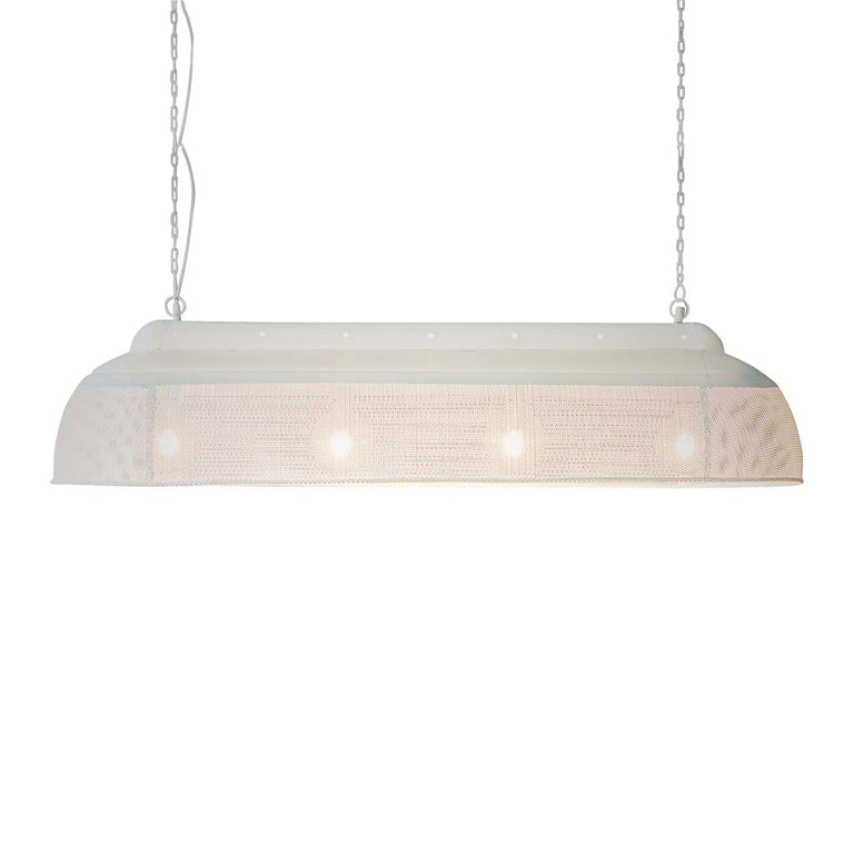 Riva Perforated Iron Dome Pendant Extra Long Matt White - ZAF10415