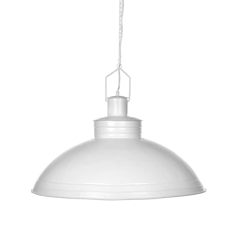 Sheldon Iron Shallow Dome Pendant Metallic White - ZAF10416