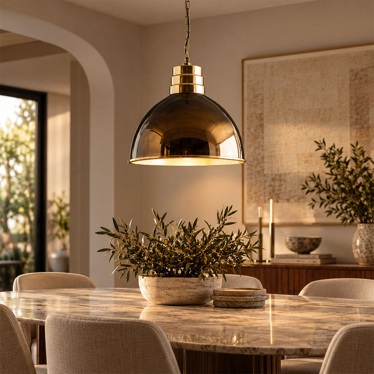 Ohio 1 Light Tall Dome Pendant Brass - ZAF11088BR