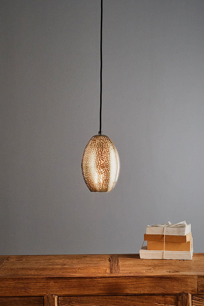 Stella 1 Light Perforated Balloon Pendant Nickel - ZAF11095