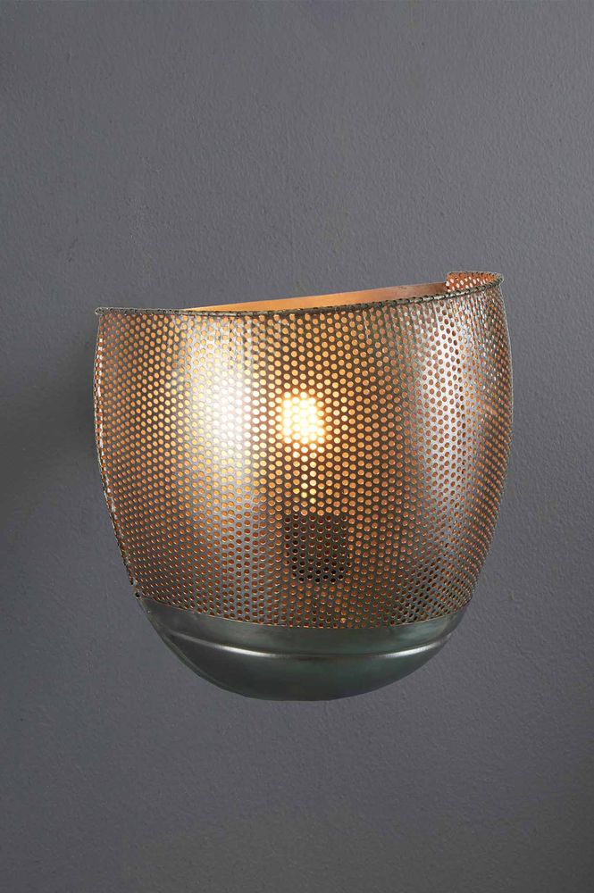 Riva 1 Light Perforated Wall Light Zinc - ZAF11121