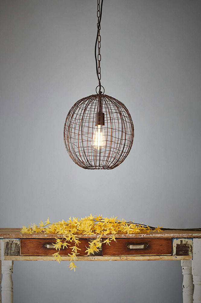 Cray Wire Weave Ball Pendant Small Antique Copper - ZAF11136