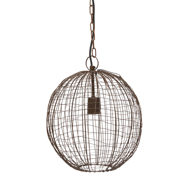 Cray Wire Weave Ball Pendant Small Antique Copper - ZAF11136