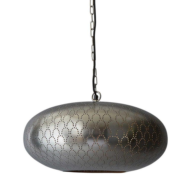 Viper Perforated Ellipse Pendant Nickel - ZAF11251