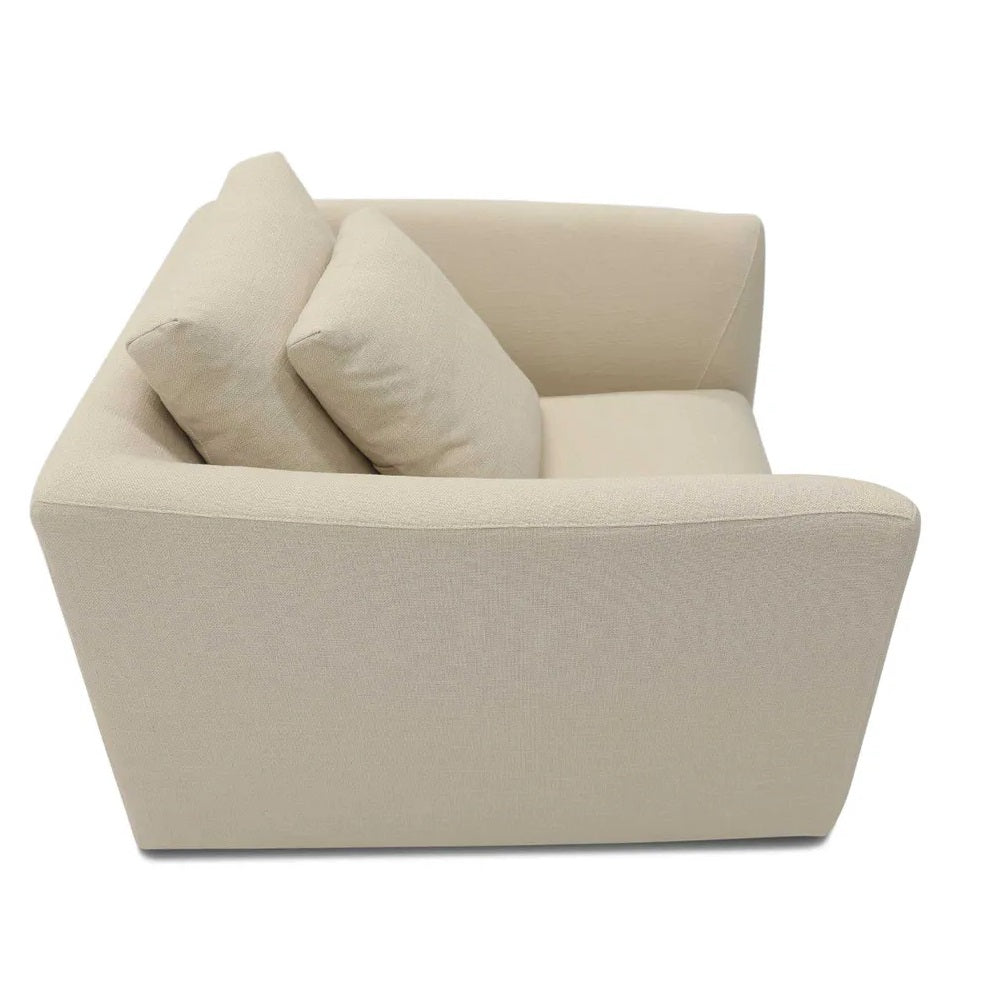 Maxwell Linen Weave Armchair Latte - ZAF50287