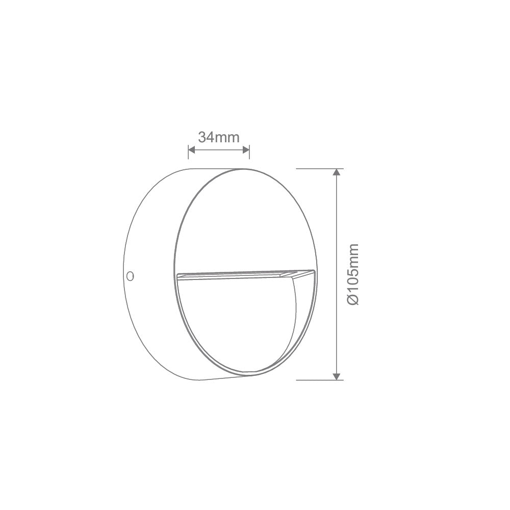 ZEKE-PRO-4-12V/24V-RND-WHT 5W 12V ~ 24V DC LED Surface Mounted Step Light White / Tri-Colour - 10336