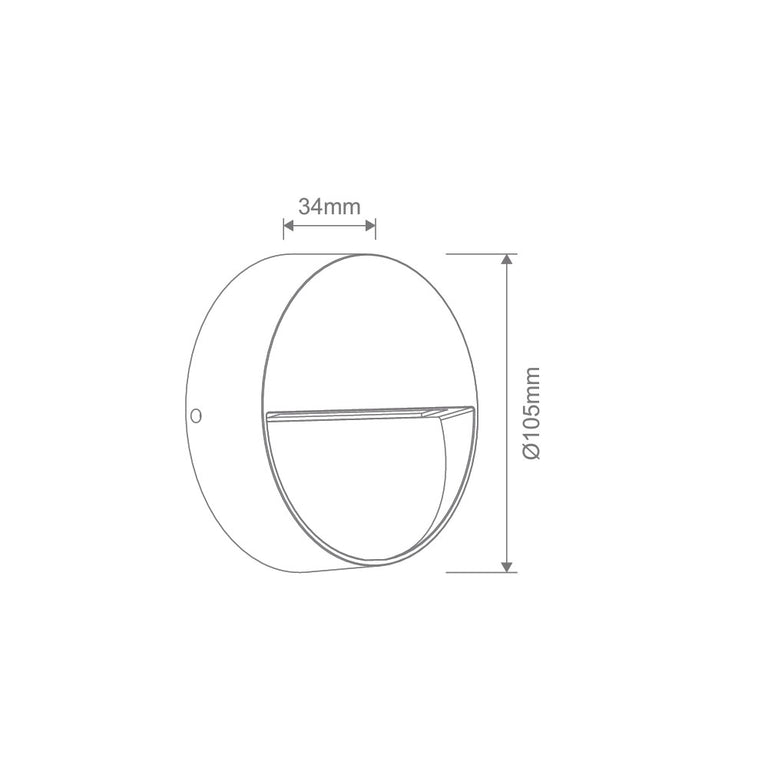 ZEKE-PRO-4-12V/24V-RND-WHT 5W 12V ~ 24V DC LED Surface Mounted Step Light White / Tri-Colour - 10336