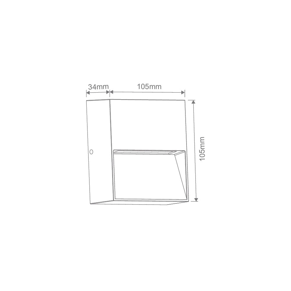 ZEKE-PRO-4-24V-SQR-BLK 5W 12V ~ 24V DC LED Surface Mounted Step Light Black / Tri-Colour - 10337