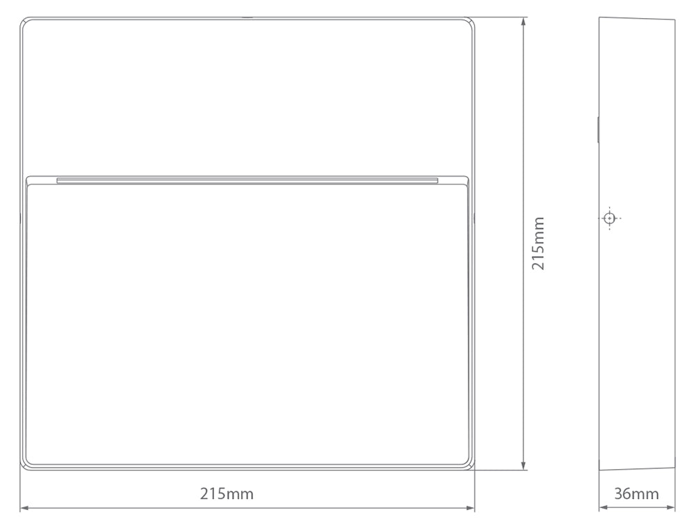 Zeke 9W 12V DC Square LED Wall Light White / Warm White - 19876