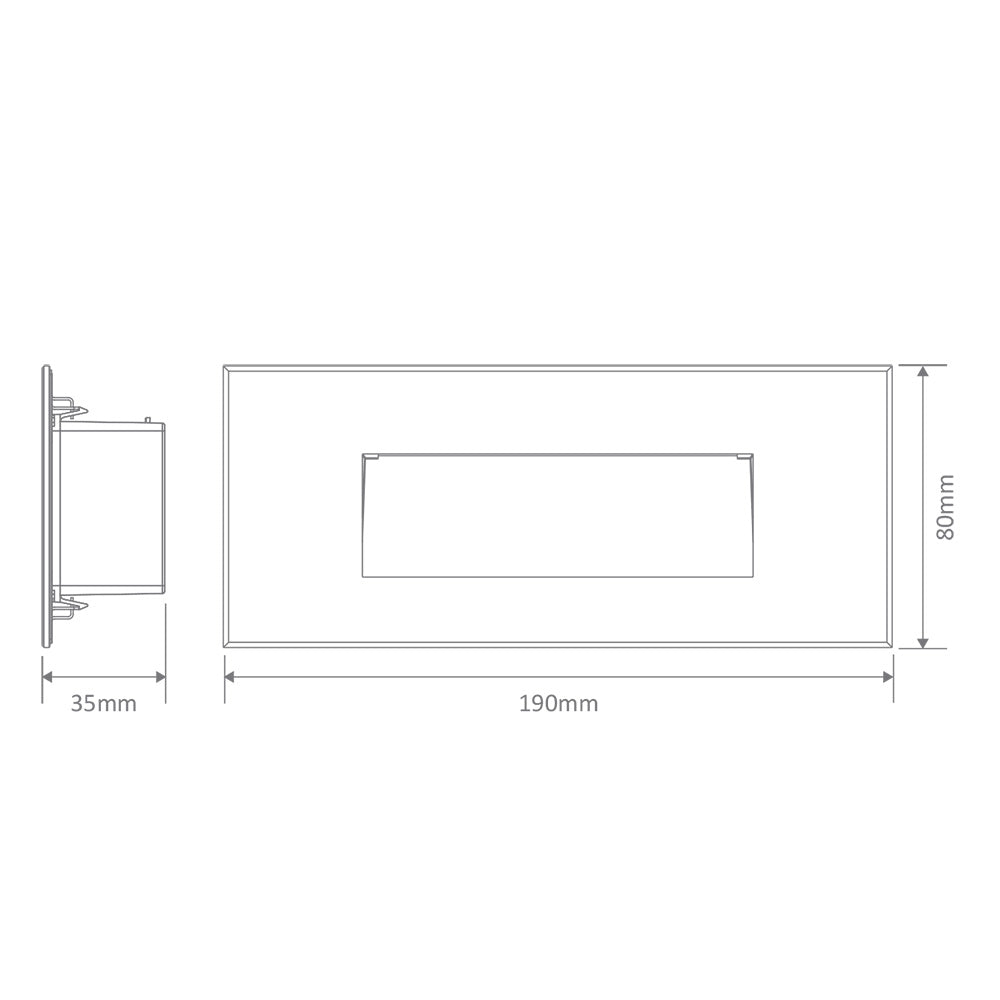 Zone 5W LED 240V Rectangular Recessed Light / White - 19725