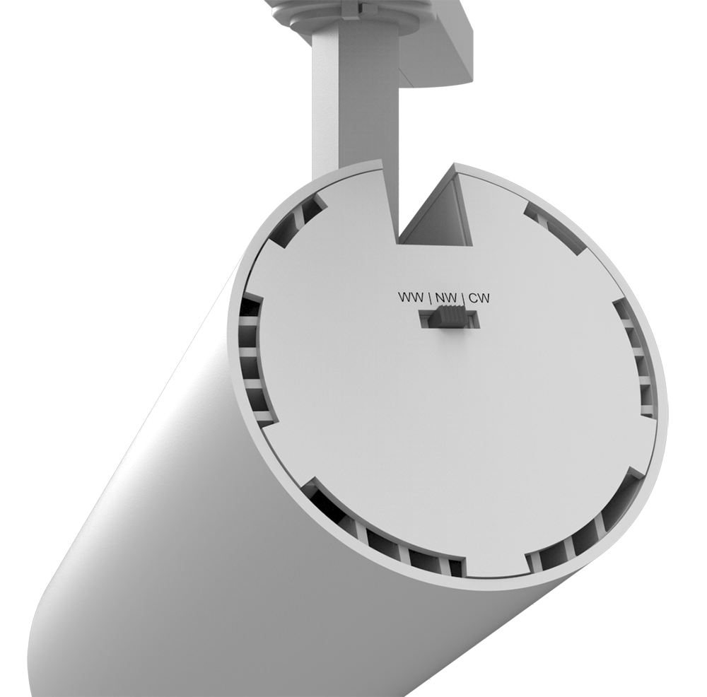 Zone 30W 36° 3 Circuit Dimmable Track Light White / Tri-Colour - ZONE1WH + ZONERING2WH + ZONE15FILTER3