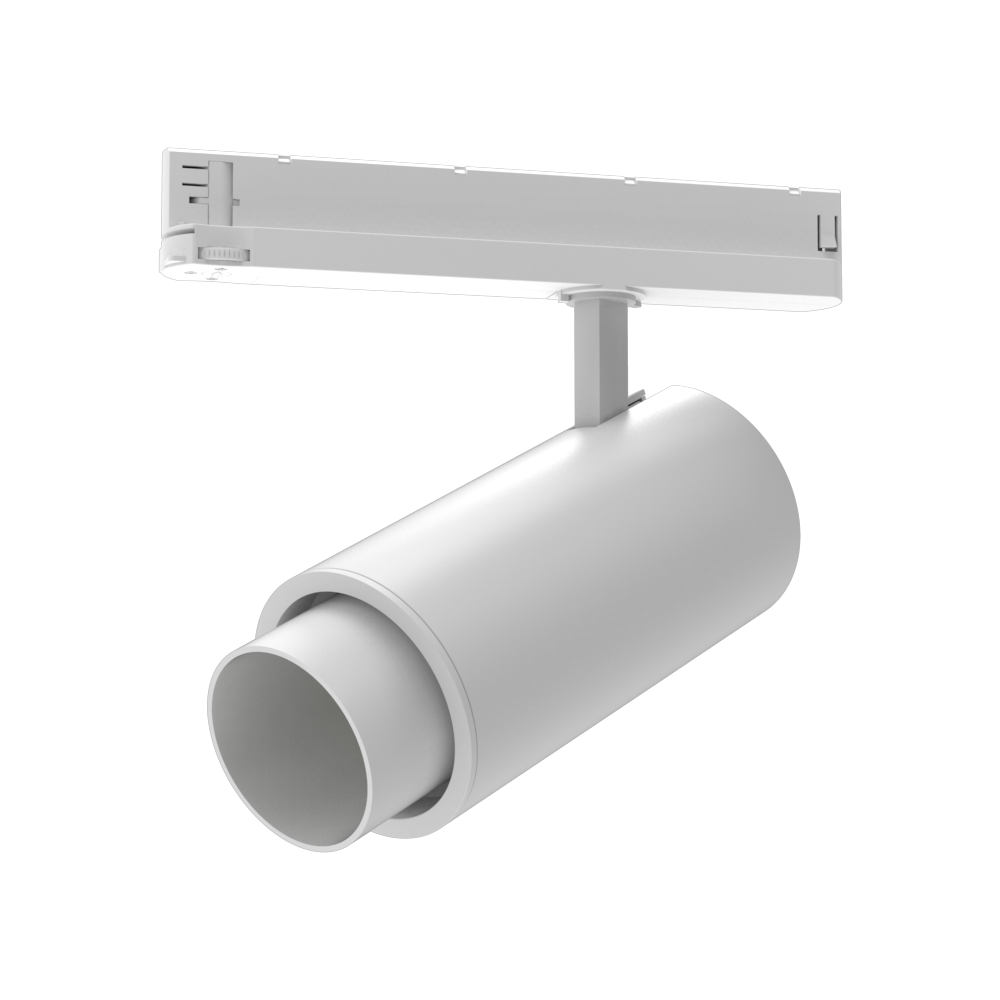 Zone 30W 36° 3 Circuit Dimmable Track Light White / Tri-Colour - ZONE1WH + ZONERING2WH + ZONESHADE2WH