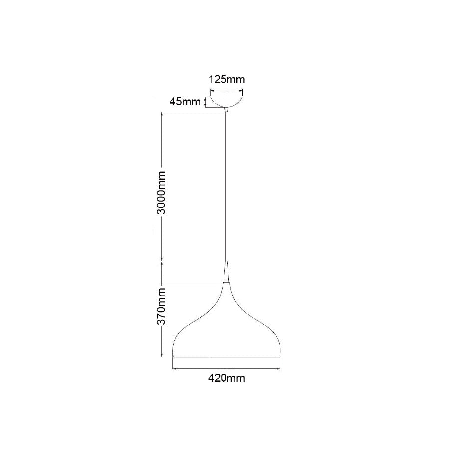 Dome Shape Large Pendant White - Zara10A