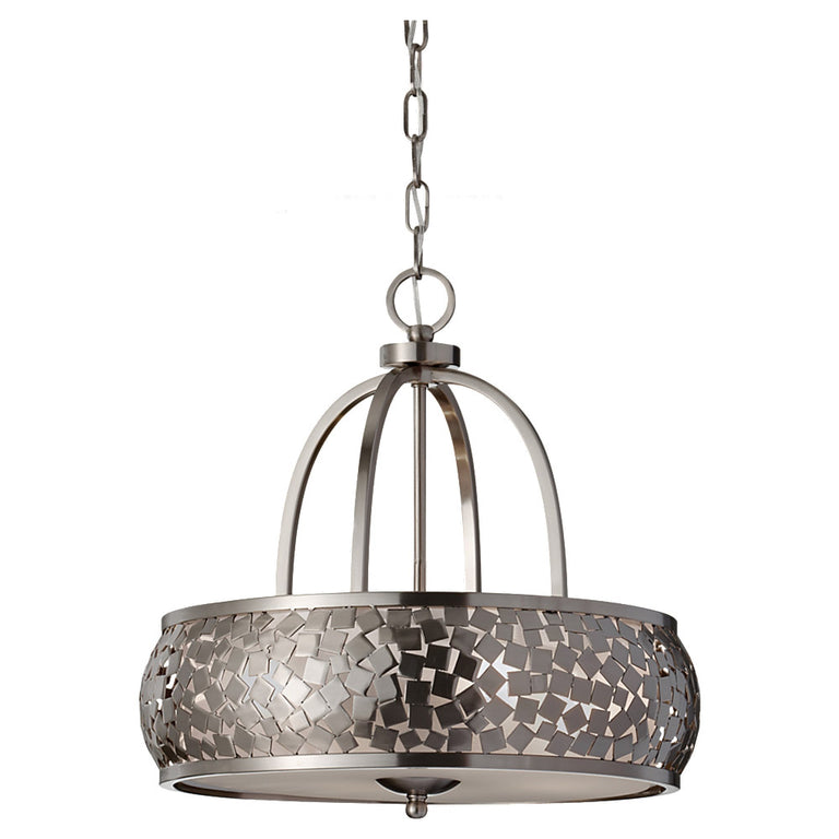 Zara 4 Light Chandelier Brushed Steel - FE-ZARA4