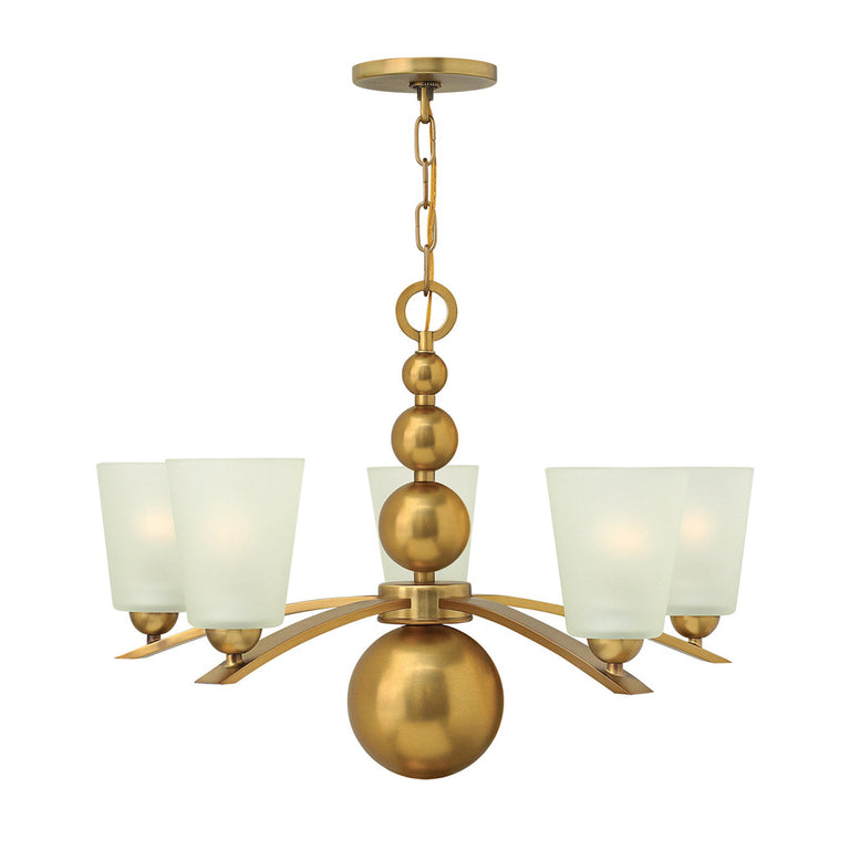 Zelda 5 Light Chandelier Vintage Brass - HK-ZELDA5-VS