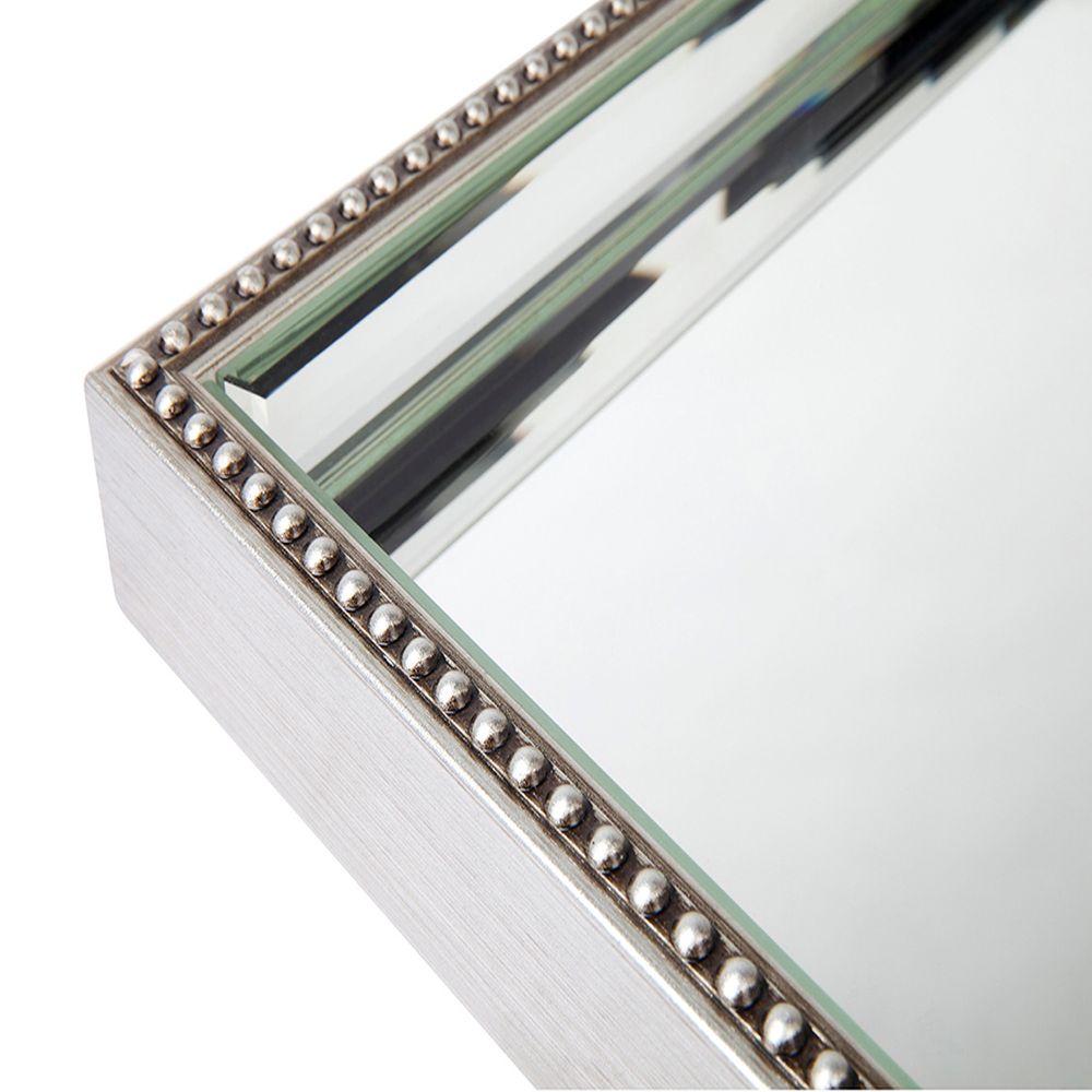 Zeta Large Mirrror Tray Antique Silver - 50497