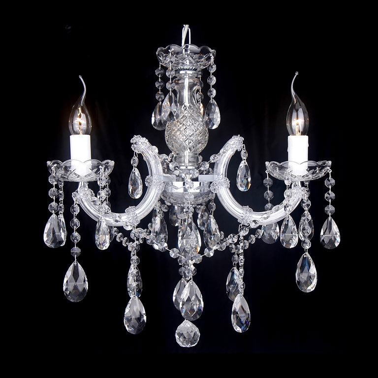 Zurich 3 Light Crystal Chandelier Chrome - LOI1000606