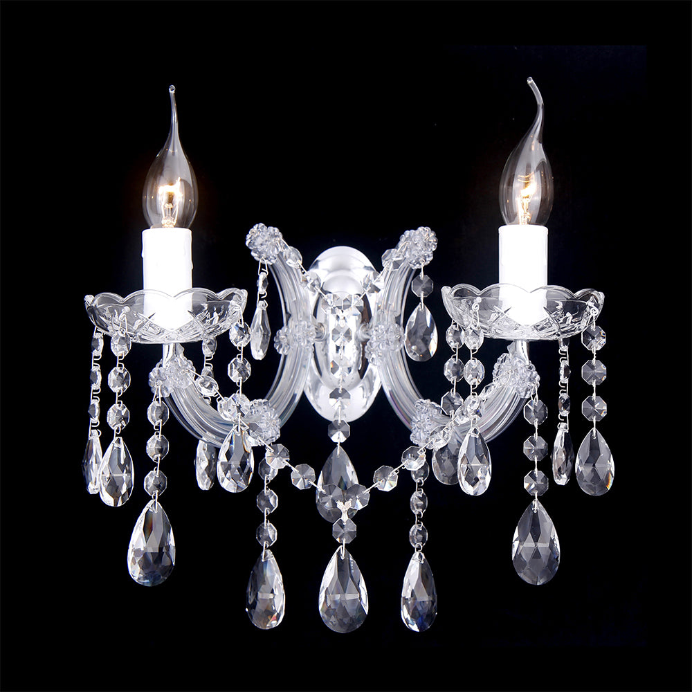 Zurich 2 Light Crystal Wall Light Chrome - LOI1000610