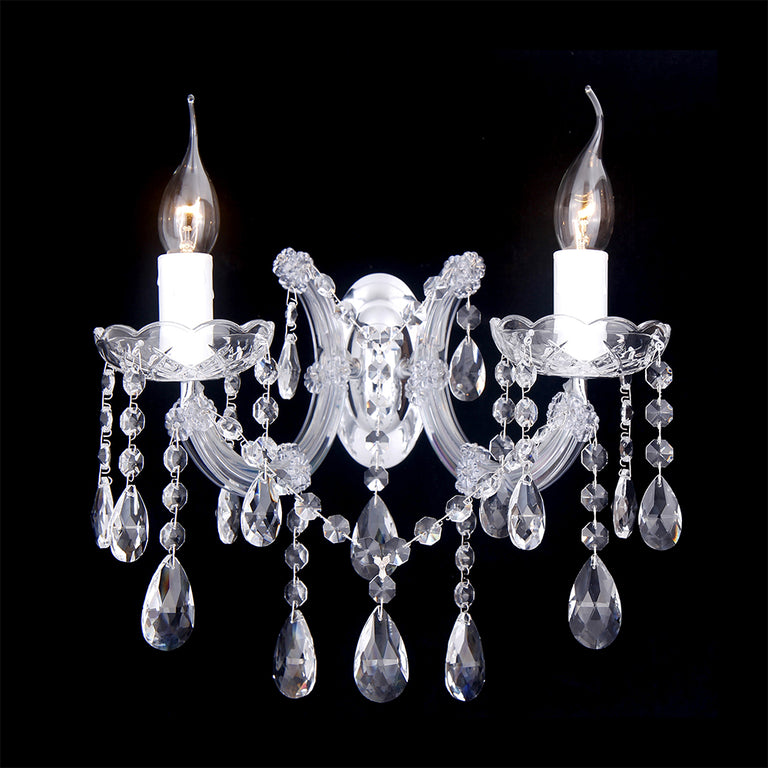 Zurich 2 Light Crystal Wall Light Chrome - LOI1000610