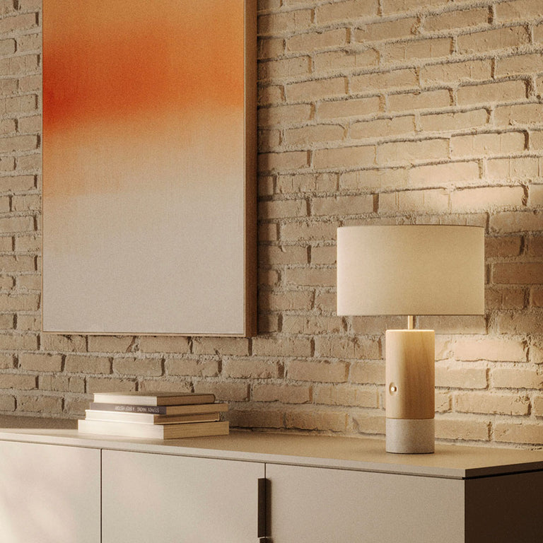 Sano Table Lamp Alabaster / Beech - ARO.S1325/ALA+801011/31