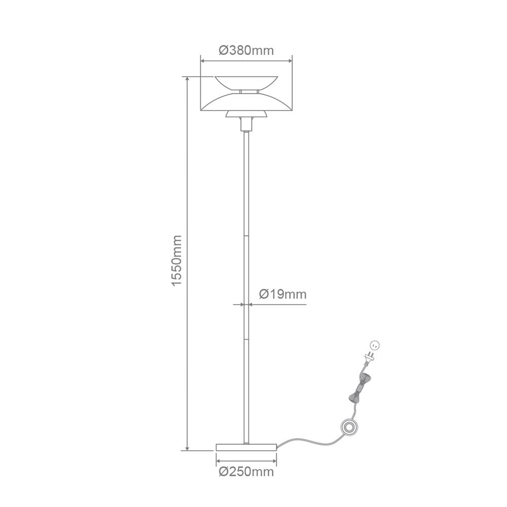 Allegra Modern Floor Lamp Matt White - 22708