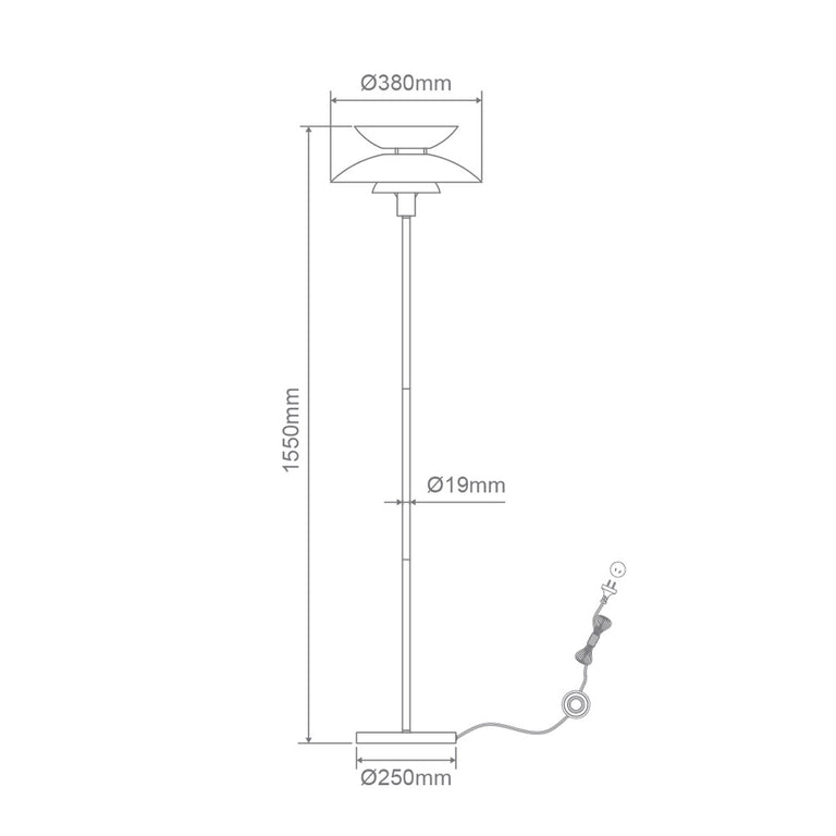 Allegra Modern Floor Lamp Matt White - 22708