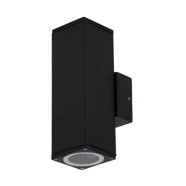 Alpha-2 240V GU10 Up/Down Wall Pillar Light Black IP65 - 19794