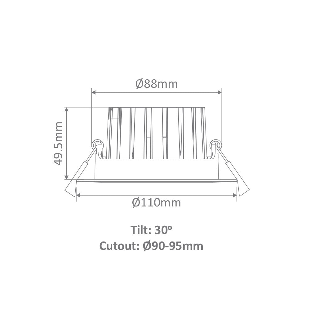 Aqua Tilt 13W Dimmable LED Downlight White / Tri-Colour IP65 - 21278
