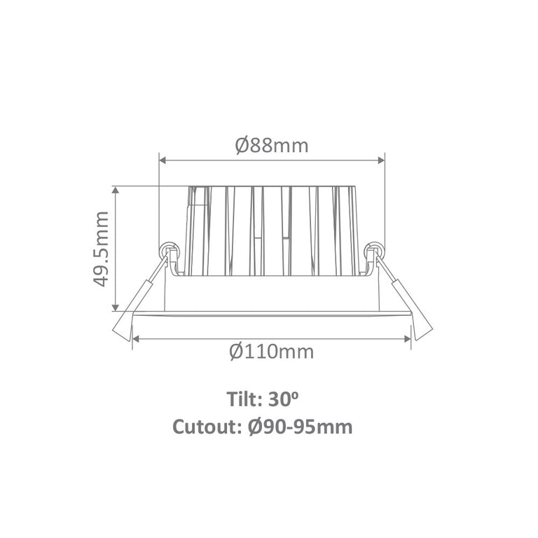 Aqua Tilt 13W Dimmable LED Downlight White / Tri-Colour IP65 - 21278