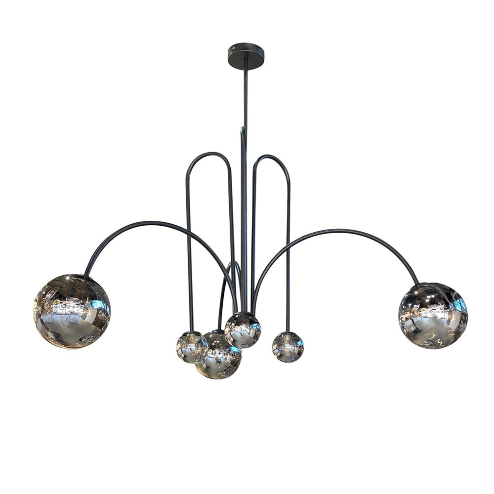 Arch 6 Light Pendant Black / Smoke