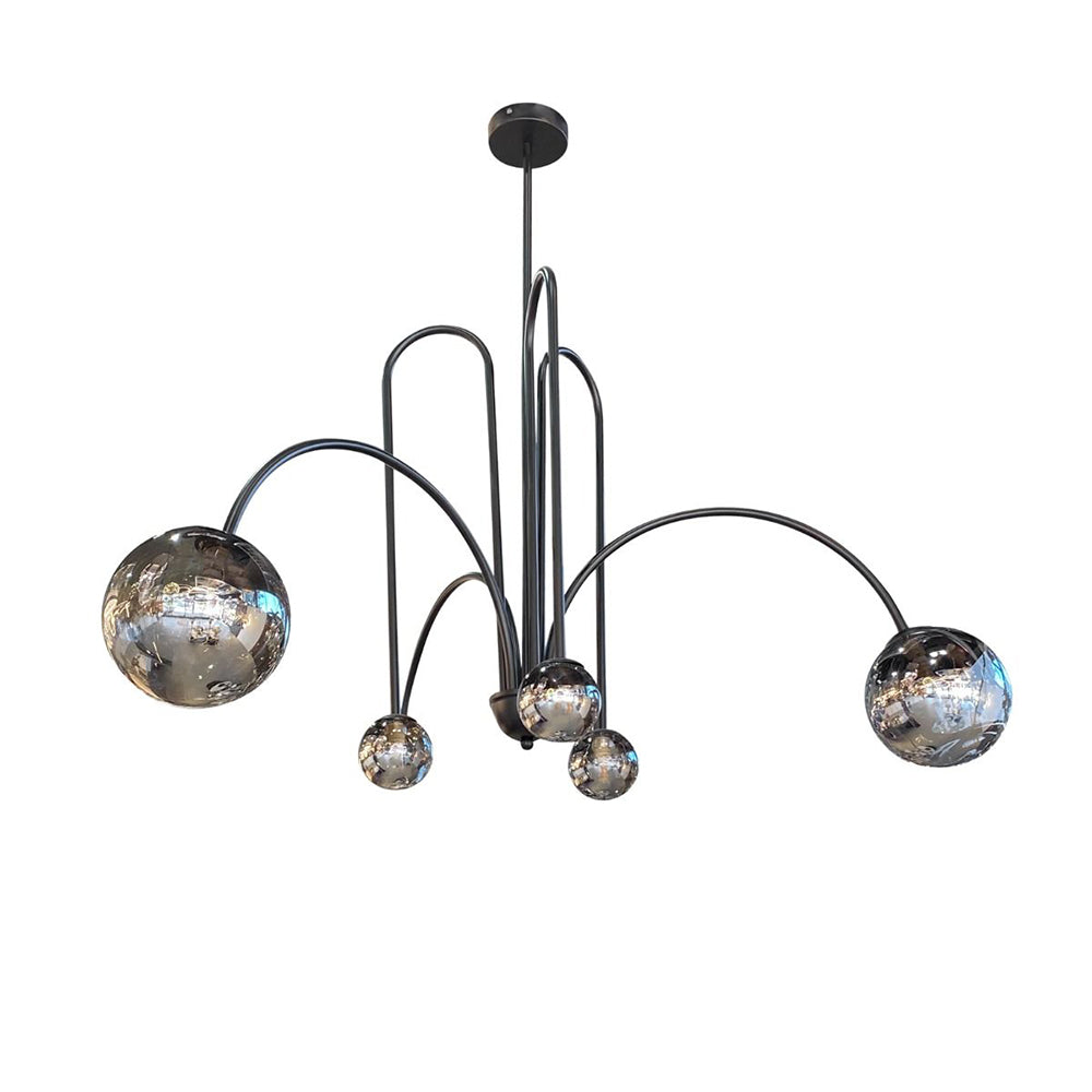 Arch 6 Light Pendant Black / Smoke