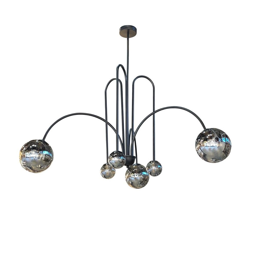 Arch 6 Light Pendant Black / Smoke