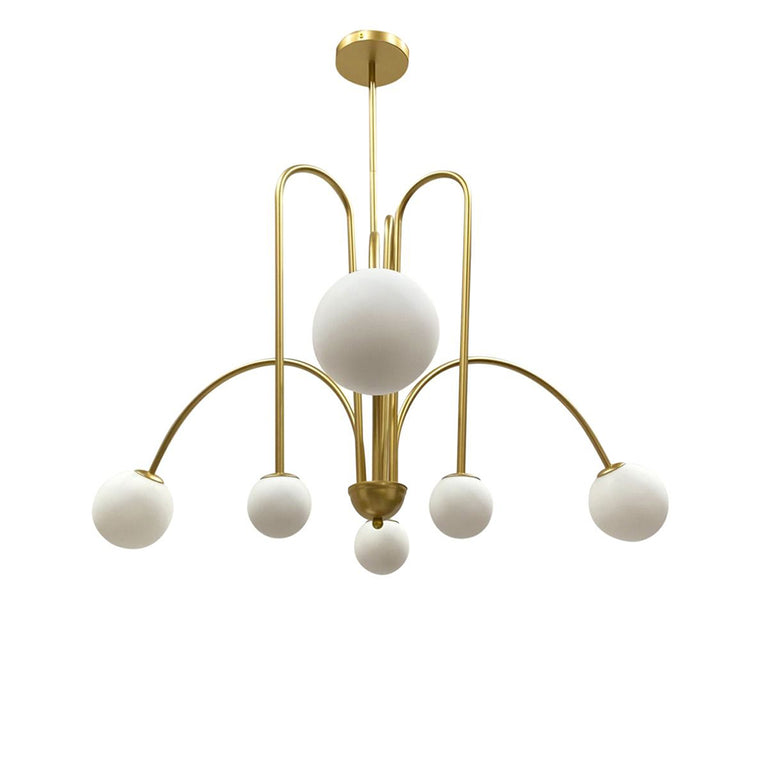 Arch 6 Light Pendant Gold / Opal
