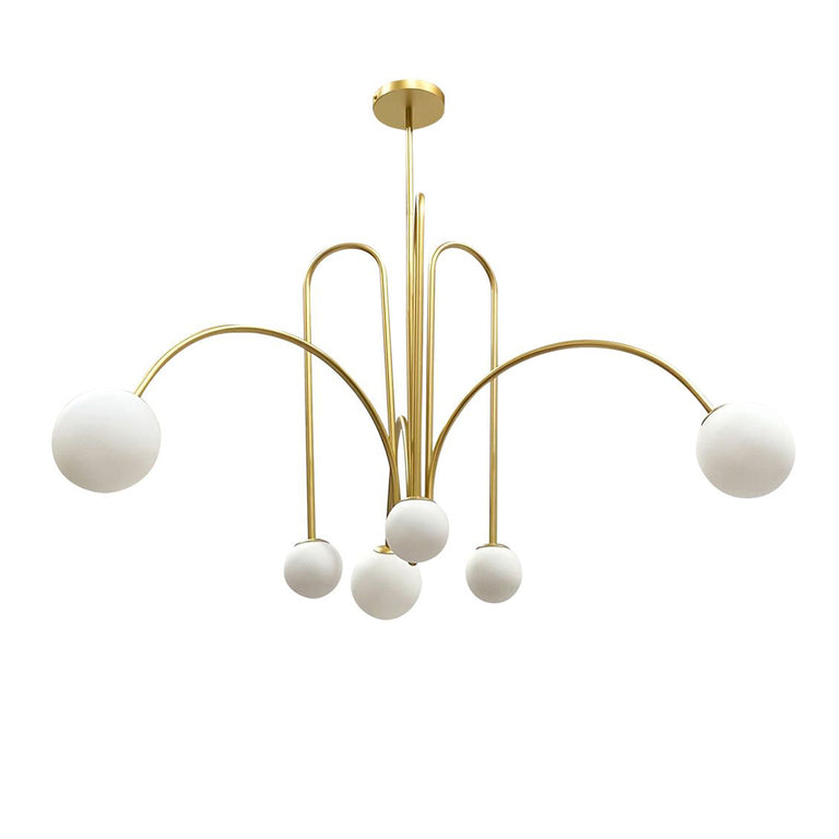 Arch 6 Light Pendant Gold / Opal