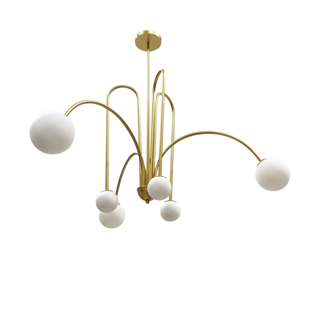 Arch 6 Light Pendant Gold / Opal