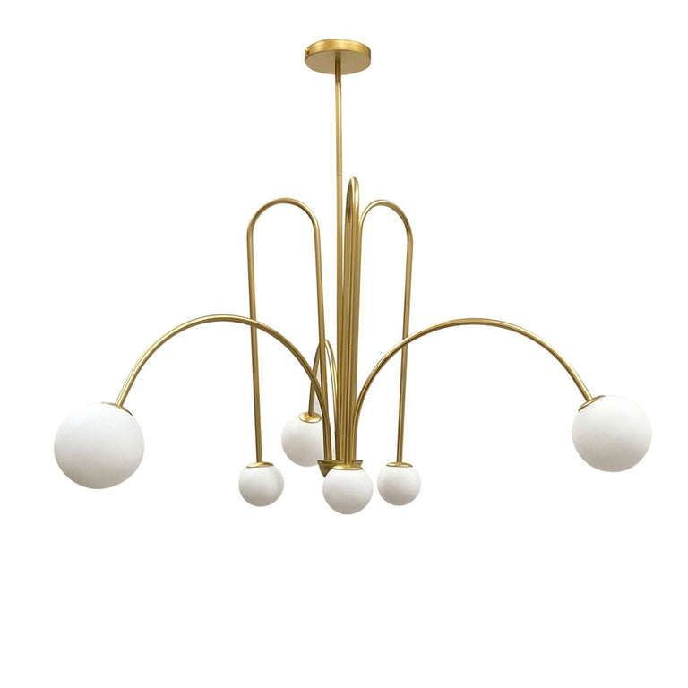 Arch 6 Light Pendant Gold / Opal