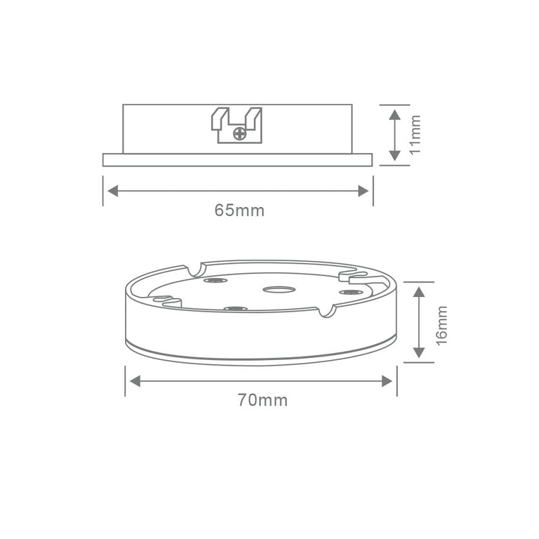 Astra 3.6W 12V DC Dimmable LED Recessed / Surface Mounted Cabinet Light White / Tri-Colour - 21516