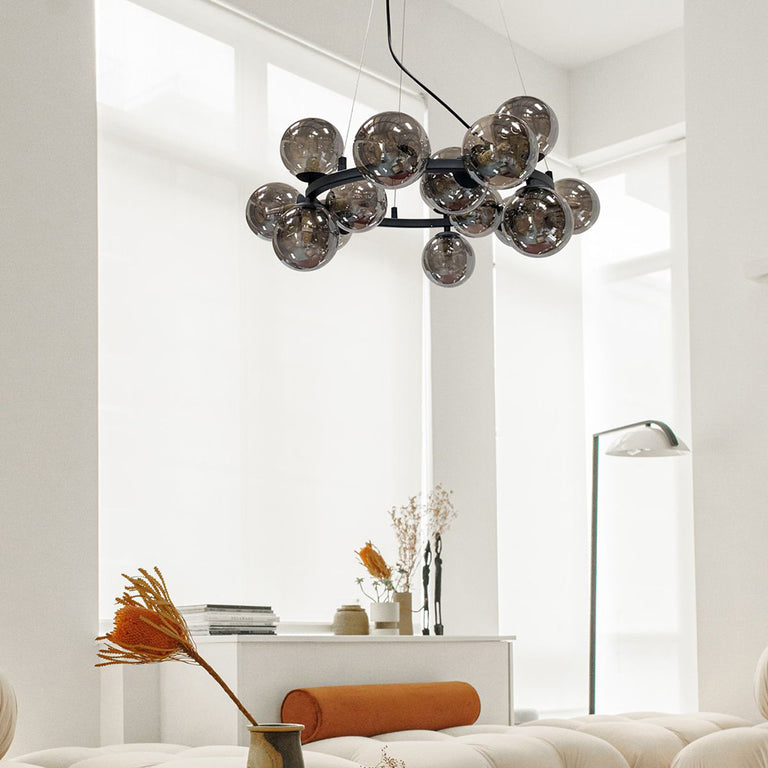 Astran 15 Light Pendant Black / Smoke