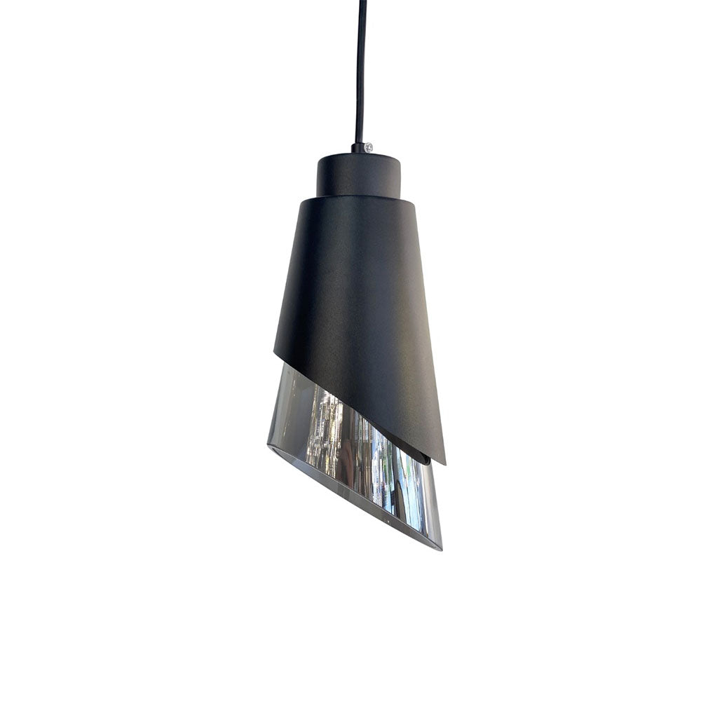 Avery 1 Light Pendant Black / Smoke