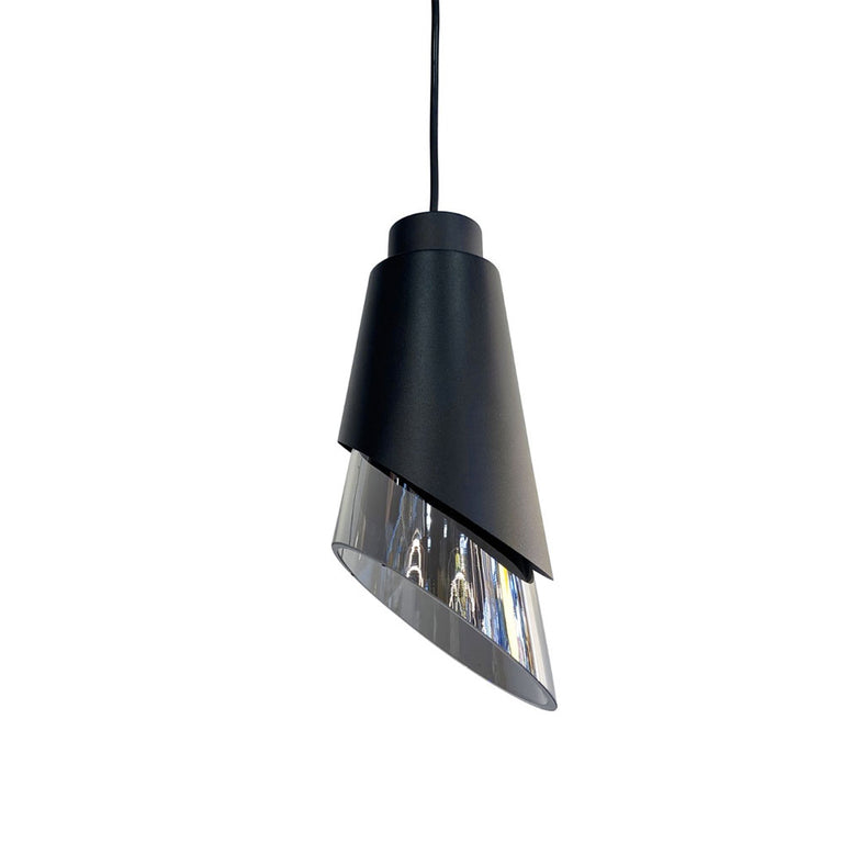 Avery 1 Light Pendant Black / Smoke