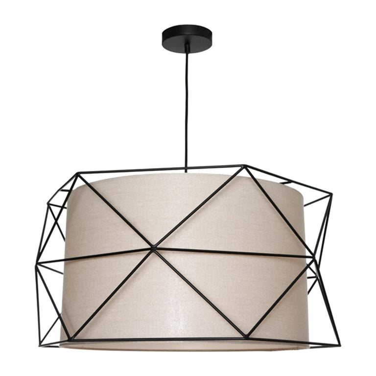 Barkley 3 Light Pendant Black / Fawn - BARK3P