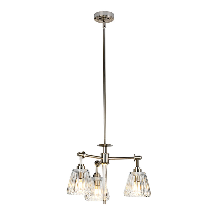 Agatha 10W LED 3 Light Semi Flush Pendant Brushed Nickel / Warm White - BATH-AGATHA3P-BN