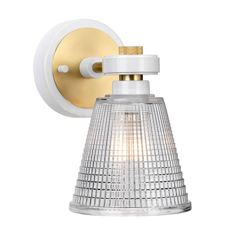 Gunnislake 3W LED Bathroom Wall Light White / Aged Brass - BATH-GUNNIS1-WAB