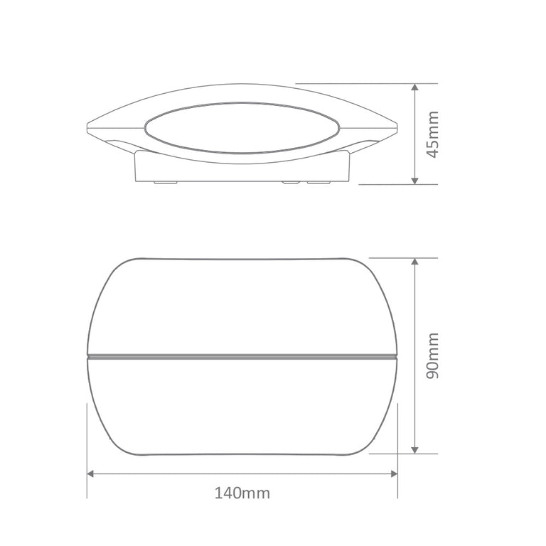 Bell 8W LED 240V Up/Down Wall Pillar Light Dark Grey / White - 19373