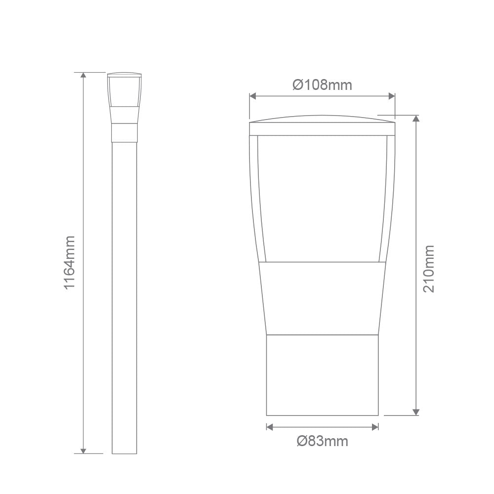Conical Bollard Head Kit Black - 10735