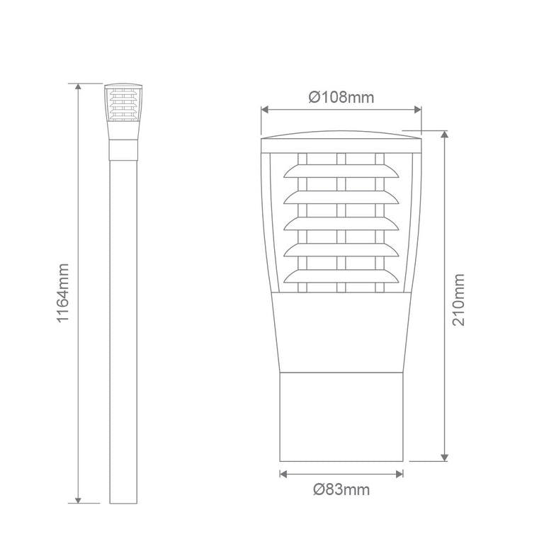 Conical Bollard Louvered Head Kit Beige - 10740