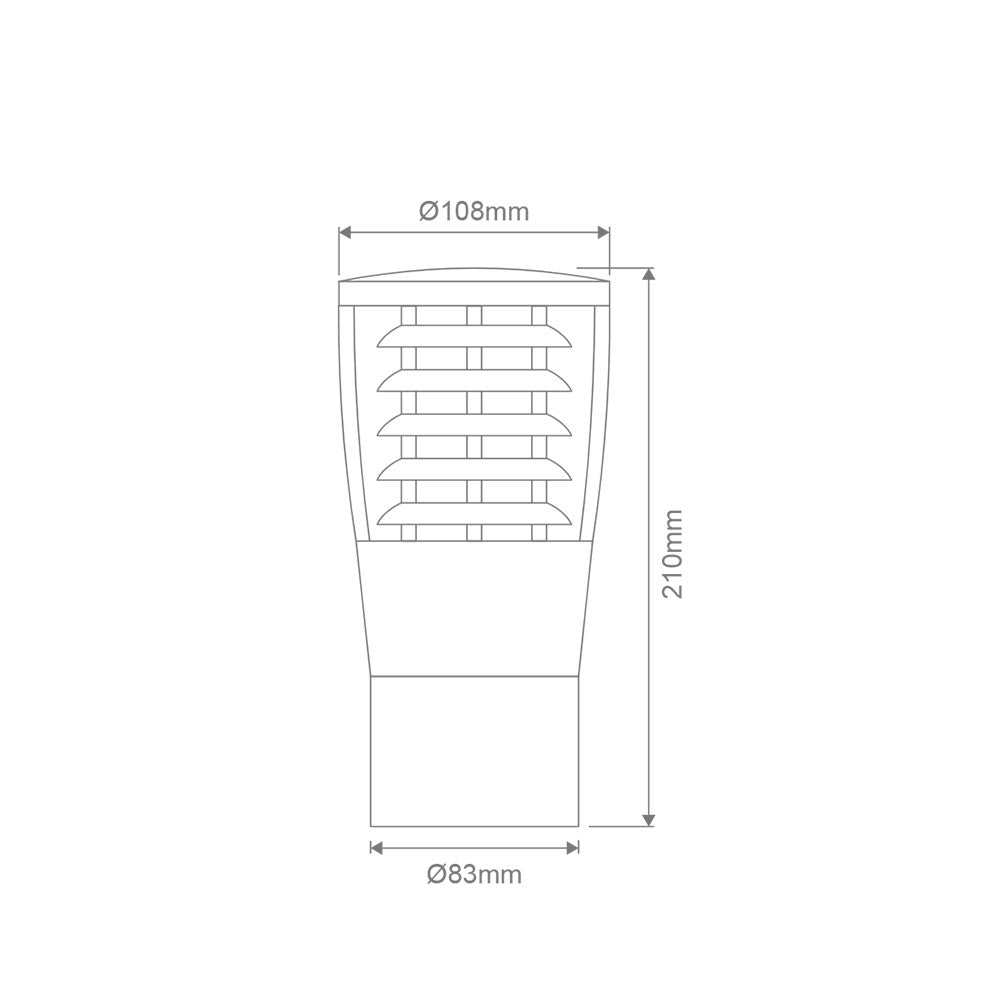BL-300 1 Light Bollard Head Silver - 10720
